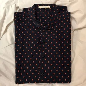 Mens Navy Floral Button Down